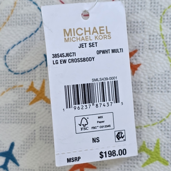 Michael Kors Airplane Logo Large White Crossbody - Picture 7 of 8